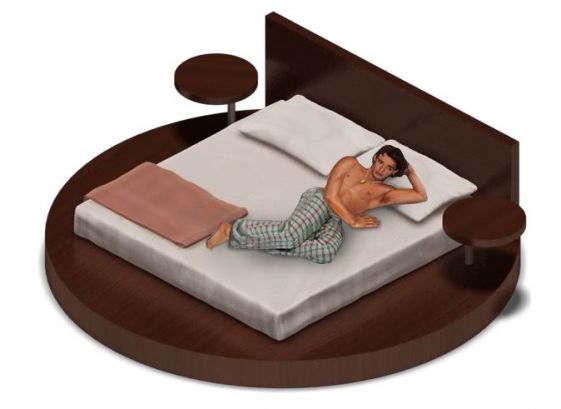 Анимация мужчины на кровати (аналог Sims)