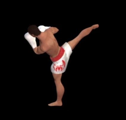 Анимация ударов персонажей игры Тайский бокс