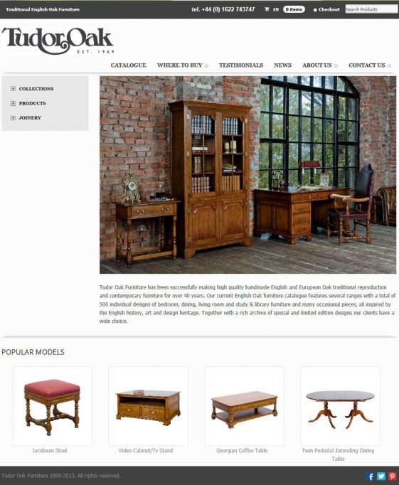 Переделка 3-х сайтов англ. фабрики Tudor Oak (Wordpress)