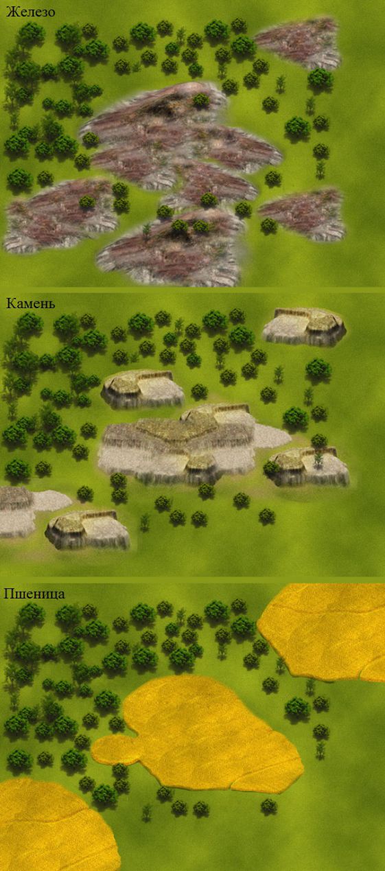 Локации ресурсов (2) для аналога игры Травиан