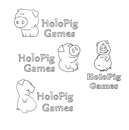Эскизы для логотипа HoloPig Games
